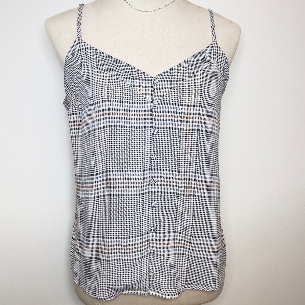 Abercrombie & Fitch Plaid Button Front Cami Tank Top Women’s M